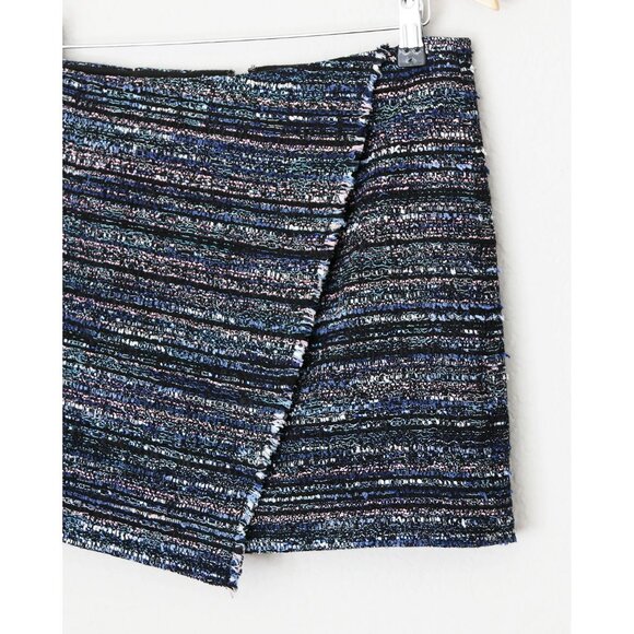Diane Von Furstenberg DVF Austyn Black Indigo Camellia Tweed Faux Wrap Skirt 2 - Picture 11 of 16